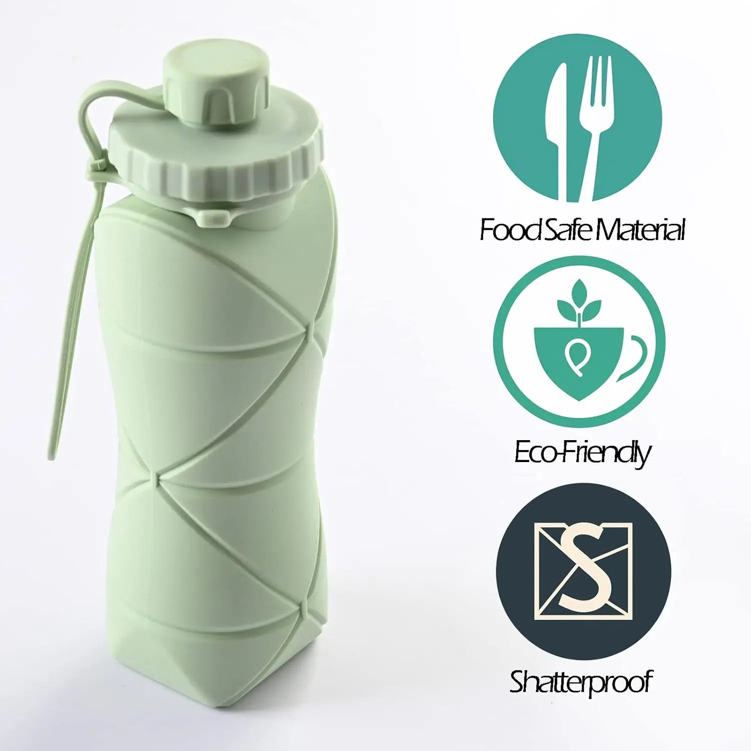 Silicone Collapsible Sports Water Bottles Outdoor Camping